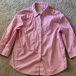 Women's Pink Striped Button Down Shirt
